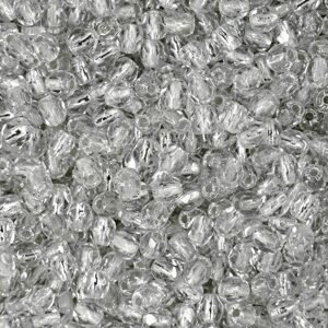 Broušené korálky 3mm Crystal Silver Lined - 300 ks
