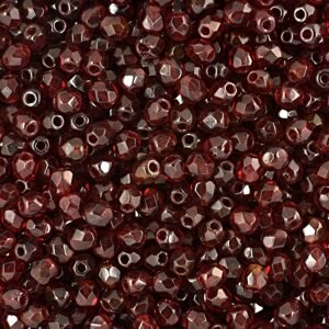 Broušené korálky 3mm Ruby - 300 ks