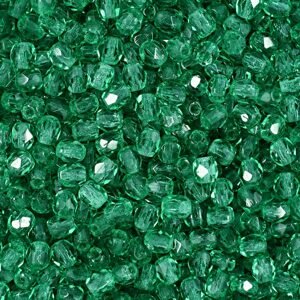 Broušené korálky 3mm Emerald - 300 ks