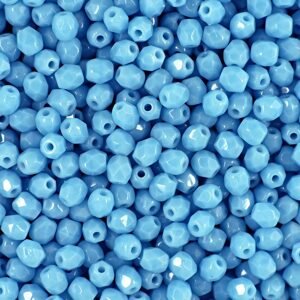 Broušené korálky 3mm Blue Turquoise - 300 ks