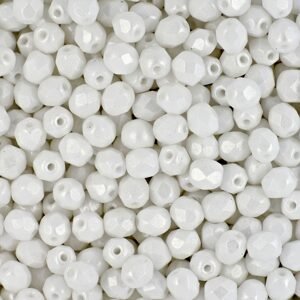 Broušené korálky 4mm Pearl Shine White - 225 ks