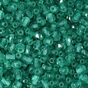 Broušené korálky 4mm Emerald - 225 ks