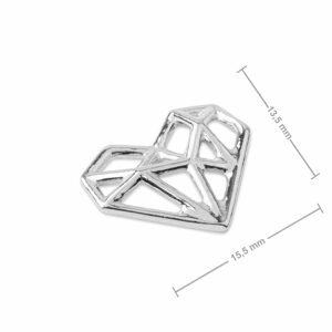 Stříbrný spojovací díl origami srdce č.1042 - 5 ks - 5 ks