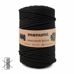 Manumi Macramé šňůra 5mm černá - 1 ks