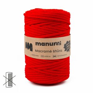 Manumi Macramé šňůra 5mm červená - 1 ks