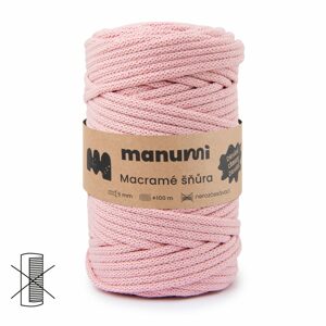 Manumi Macramé šňůra 5mm světle růžová - 1 ks