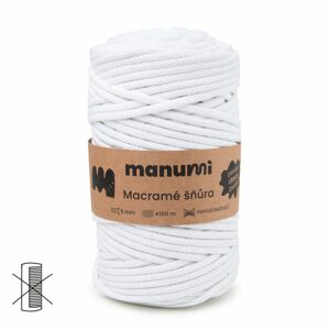 Manumi Macramé šňůra 5mm bílá - 1 ks