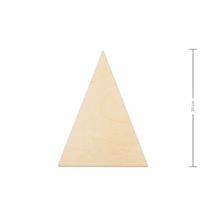 Dřevěný výřez trojúhelník plný 20cm - 3 ks