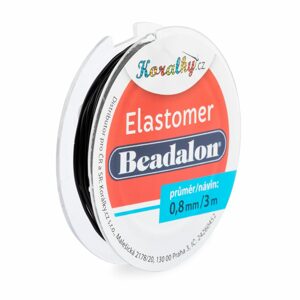 Beadalon elastomer 0,8mm/3m černý - 5 ks - 5 ks