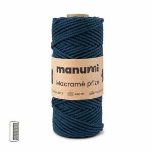 Manumi Macramé příze stáčená 3PLY 3mm tmavě modrá - 1 ks