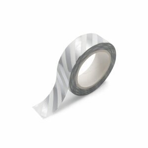 Washi páska s pruhy 10m světle šedá - 1 ks