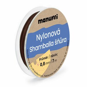 Manumi Nylonová šňůrka na Shamballa náramky 0,8mm/7m hnědá č.38 - 1 ks