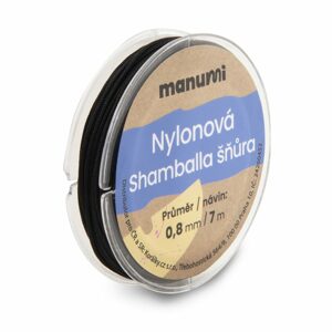 Manumi Nylonová šňůrka na Shamballa náramky 0,8mm/7m černá č.40 - 1 ks