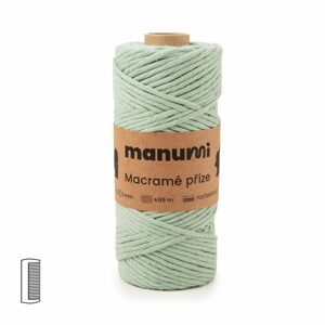 Manumi Macramé příze stáčená 3mm Eukalyptus - 1 ks