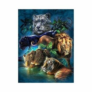 Diamantové malování obraz zvířat z džungle 40х50cm - 1 ks