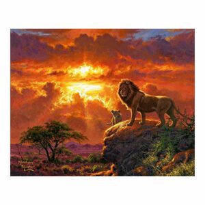 Malování podle čísel lev při západu slunce 40x50cm - 1 ks