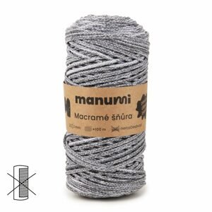 Manumi Macramé šňůra 3mm tmavě šedý melír - 1 ks