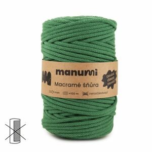 Manumi Macramé šňůra 5mm zelená - 1 ks