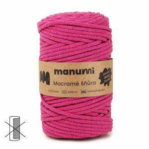 Manumi Macramé šňůra 5mm tmavě růžová - 1 ks