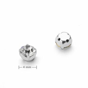 Našívací šaton v kotlíku ss16/4mm Crystal - 10 ks