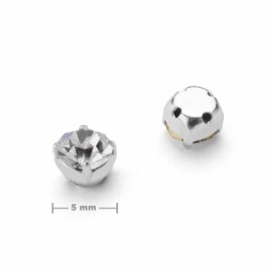 Našívací šaton v kotlíku ss20/5mm Crystal - 8 ks