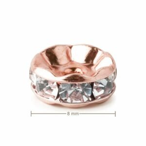 Štrasová rondelka 8mm rose gold Crystal - 4 ks