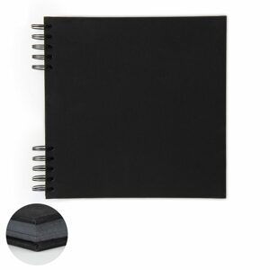 Scrapbookový kroužkový blok na šířku 24 listů 22x22cm v černé barvě 300g/m² - 1 ks