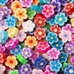 Barevné polymerové korálky květy - 1 balení