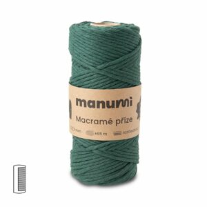 Manumi Macramé příze stáčená 3mm tmavě zelená - 1 ks