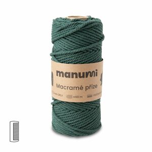 Manumi Macramé příze stáčená 3PLY 3mm tmavě zelená - 1 ks