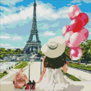 Ideyka Diamantové malování obraz s Eiffelovou věží v Paříži 40х40cm - 1 ks