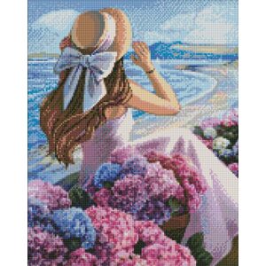 Ideyka Diamantové malování obraz dívky na břehu moře 40х50cm - 1 ks