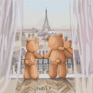 Ideyka Malování podle čísel obraz s medvídky v Paříži 30х30cm - 1 ks