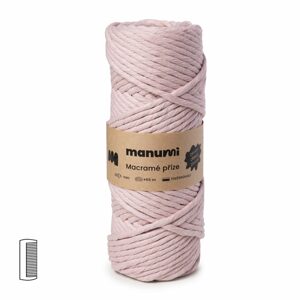 Manumi Macramé příze stáčená 5mm světle růžová - 1 ks