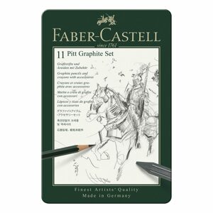 Faber-Castell grafitové tužky Pitt Monochrome v plechové krabičce sada 11 ks - 1 sada