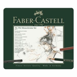 Faber-Castell sada na kreslení Pitt Monochrome v plechové krabičce 21ks - 1 sada