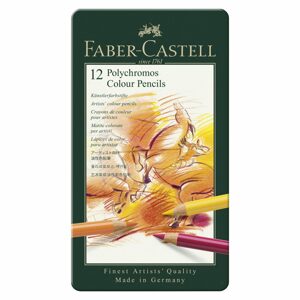 Faber-Castell sada pastelek Polychromos v plechové krabičce 12ks - 1 sada