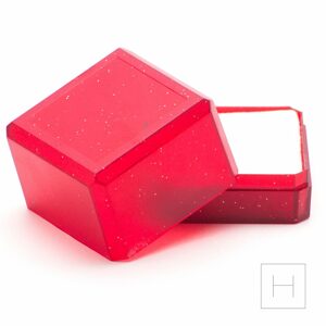 Dárková krabička na šperk červená 38x38x33mm - 1 ks