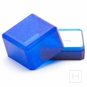 Dárková krabička na šperk modrá 38x38x33mm - 1 ks