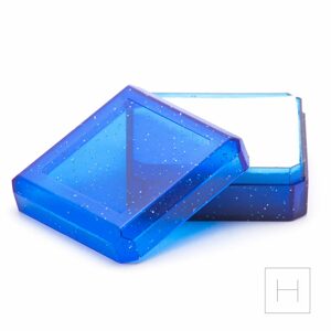 Dárková krabička na šperk modrá 38x38x17mm - 1 ks